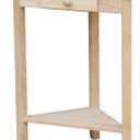 IC International Concepts Corner Accent Table Solid Real Wood, Sturdy Parawood, 19.7" W x 9.9" D x 24" H, DIY, Paint/Stain Ready, Unfinished