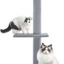 Cat Craft Cat Tree Floor to Ceiling 95-108" Tall Cat Tree Carpet Cat Tower Kitten Tree Sisal Scratching Post and Mat Cat Pole for Indoor Cats, Gray, 4-Tier