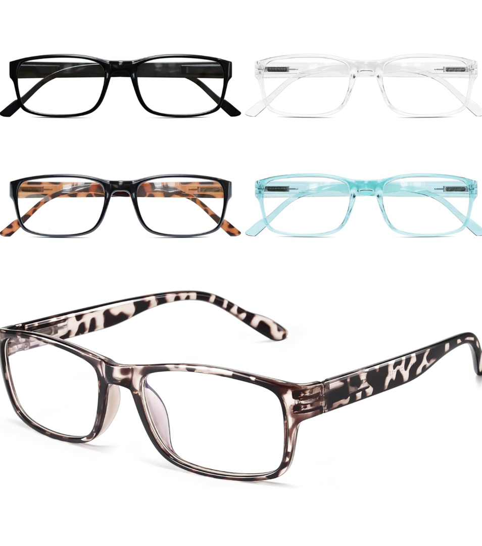 Gaoye Professional Reading Glasses for All Day - Computer Readers with Blue Light Protection - Value Pack, +1.75