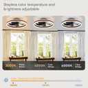 LEDIARY Low Profile Ceiling Fans with Lights, Flush Mount Modern Ceiling Fan and Remote Control, 19.7" LED Ceiling Fans, Stepless Dimmable 3 Colors and 6 Speeds - Walnut