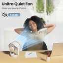 Desk Fan, 10 inch Air Circulator Quiet Operating Fan for Bedroom, 70ft Strong Airflow, Portable Fan Battery Operated with USB (D-Grey)