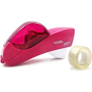 Automatic Tape Dispenser for Wrapping Gifts, Handheld Packaging Tape Dispenser Gun with Cutter, Dispensers for Adhesive Tapes-Pink