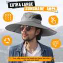Oversize Sun Hat Men XXL Wide Brim Bucket Hat Big Head Waterproof UPF 50+ Summer Sun Cap for Fishing Hiking Safari (Gray)