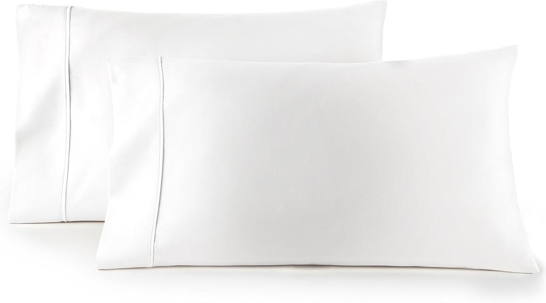 HC Collection King Pillow Cases Set of 2- Microfiber, Extra Soft Pillowcases - Easy Care & Machine Washable - White