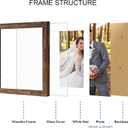 2 x Hongkee 12x12 Picture Frame Set of 2, Made of Real Glass and Rustic Brown Wooden Frame - Display Square 10x10 with Mat or 12x12 Without Mat, 12 by 12 Photo for Wall or Tabletop