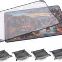 Kidoodler Jigsaw Puzzle Board with Cover & Sorting Trays | 33x22 Portable Puzzle Mat for 1000 pcs with 4 Foldable Sorting Trays | 4mm Reinforced Hardboard | Non-Slip Surface | Blue