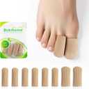 Bukihome 8 PCS Toe Protectors, Silicone Toe Caps Closed Toe Surface Fabric Sleeve Protectors, Prevent Pain Relief for Corns, Blisters and Ingrown Toenails (2PCS Large Size+ 6PCS Medium Size)[Upgrade] (8 Piece Set)