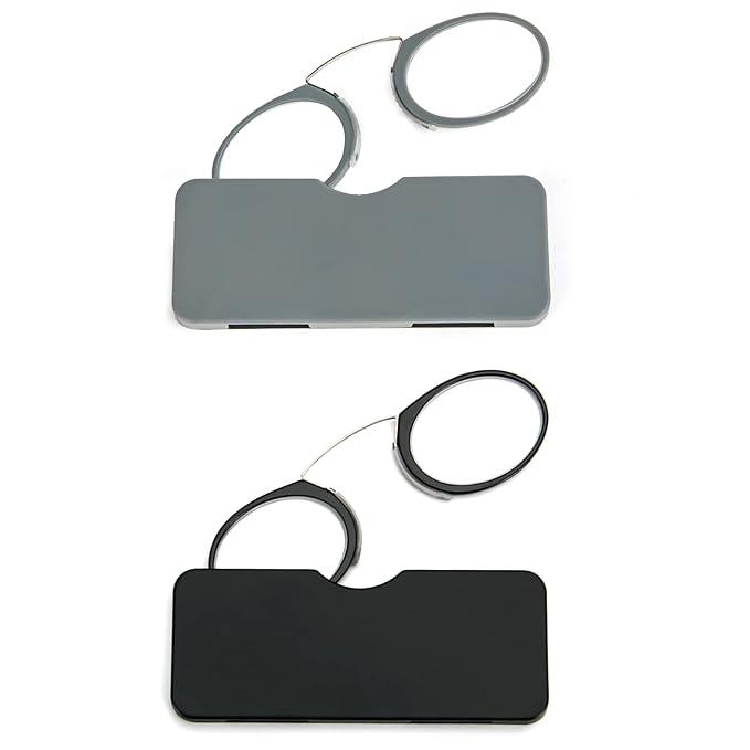 DXYXYO Mini Armless Reading Glasses Clip on Nose for Men Women 3 Pack Thin Compact Readers with Small Portable Case