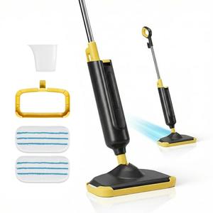 DUMOS Steam Mop for Floor Cleaning, Detachable Handheld Steam Cleaner, Suitable for All Floors Like Tiles, Hardwood, Stone, Lightweight with 2 Washable Pads,Black and Yellow