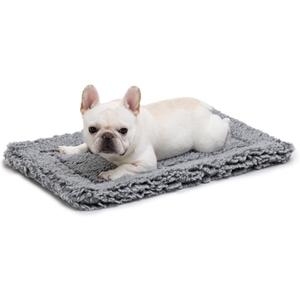 Stoutwool Indestructible Dog Bed - Fluffy Chew Proof Dog Crate Pad - Tough Kennel Pad for Aggressive Chewers - Washable, Ideal for Medium Breeds & Fits 30-Inch Crate - 29"x18", Charcoal