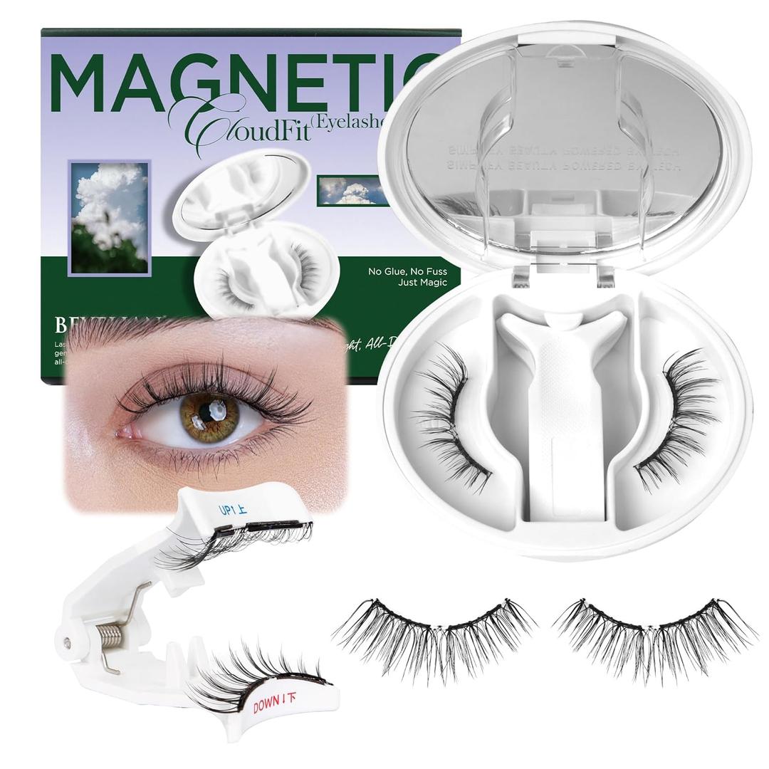 BEYELIAN Magnetic Eyelashes with Applicator, Upgrade Soft Magnetic Lashes Portable Magnetic Eyelashes Natural Look, Reusable, No Glue Needed Fales Eyelashes for Eye YT25 (All-In-One & Comfortable)