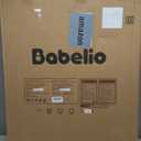 Babelio 36" Tall Upgraded Baby Gate with Cat Door, 29-43" Auto Close Durable Dog Gate for Stairs, Doorways and House, Easy Walk Thru Safety Gate with Pet Door Includes 4 Wall Cups, White