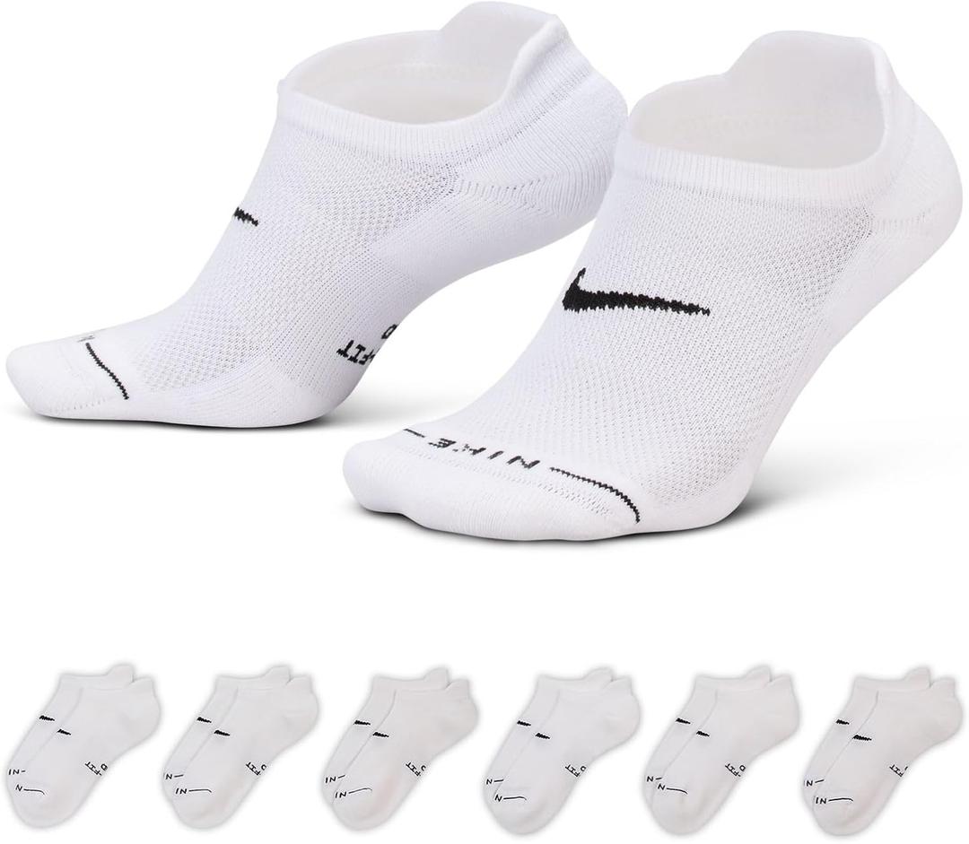Nike Unisex Adult Everyday Elevated No-Show Socks (6-Pack) | Mens and Womens L