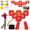 FINCOME Golf Yard Bucket Games 6 Holes Golf Practice Game with Flag, Golf Chipping Game for Kids and Adults Outdoor Indoor Park, Beach, Backyard, Lawn