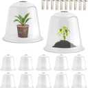 13 Inch Humidity Domes Garden Cloches for Plant Protection, Plant Covers Freeze Protection, Protectors from Animals, Garden Clear Plant Cover with Ventilation Holes 10 Pack