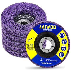 LAIWOO 5 Pack Strip Discs Stripping Wheel for Angle Grinder Paint Stripper Wheels Abrasive Wheel for Clean and Remove Paint, Rust Welds, Oxidation (4'' x 5/8'')