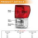 Tail lights Assembly Compatible with 2007-2013 Toyota Tundra,Rear Brake Tail Lamps w/Wiring Harness Left & Right OE Style