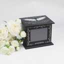 Wooden Urn Box for Ashes Cremation Urns for Human Ashes Adult Male or Female, Memorial Keepsake Urns with Photo Frame, Funeral Casket for Men Women, Burial Urn for Adults Up to 200 IBS-Wing