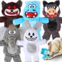 Bzonsmart Squeaky Dog Toys.Tough Plush Chew Toys for Dogs.Interactive Dog Toys to Keep Puppies Medium Large Breed Dogs Busy ..Durable Anti-Boredom Dog Toys for Teething & Playtime.