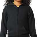Gildan Kids' Full Zip Hoodie Sweatshirt, Style G18600B (X-Large, Black)