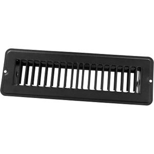 JR Products 2" X 10" Floor Register Dampened, Metal, Black