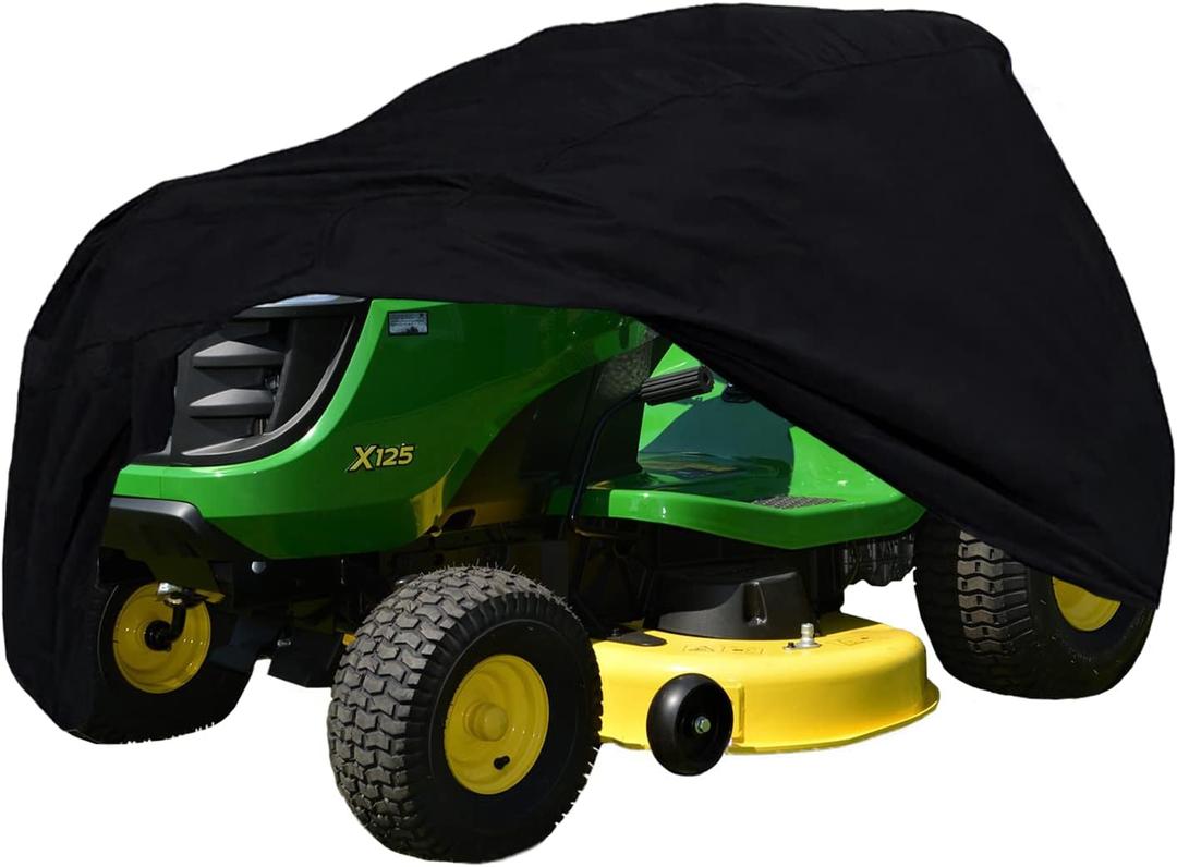 Riding Lawn Mower Cover, Waterproof Tractor Cover Fits Decks up to 54", Heavy Duty 420D Polyester Oxford, Covers Against Water, UV, Dust, Dirt, Wind for Outdoor Lawn Mower Storage