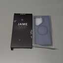 JAME for Samsung Galaxy S24 Ultra Case, Slim S24 Ultra Case with Stand, [Compatible with MagSafe], Built-in Camera Stand Translucent Matte Phone Case for S24 Ultra, Stand Blue