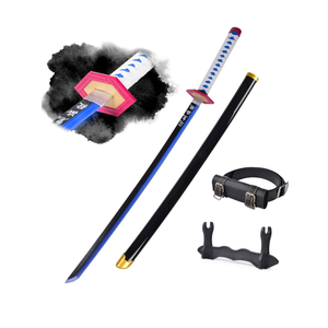 WERKON Light Up Giyu Sword - 40-Inch Plastic with Battery - Full Kit with Sword Stand and Belt- Anime Sword with Authentic Design