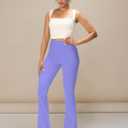 Sunzel Mini Flare Leggings for Women, High Waist Yoga Pants with Tummy Control, Casual Gym Workout Bootcut Leggings (Blue)