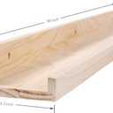 MBYD 36 Inch Floating Shelves, Solid Wood Picture Ledge Photo Shelf with Front Lip for Vinyl Records,Plants & Books, Wall Mount Decorative Display for Kitchen, Nursery, Living Room, Bedroom, Kitchen, Set of 3, 36 in