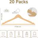StorageWorks Clothes Hangers, Wooden Hangers 20 Pack for Closet, Wood Hangers for Coats, Shirts, Jackets, Pants, Suits, Natural Wood Color