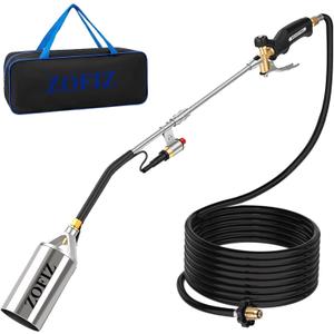 Propane Torch Weed Burner Kit,Heavy Duty Blow Torch with Storage Bag, Flamethrower with Turbo Trigger and 10 FT Hose for Weeding,Roofing, Melting Ice Snow,Road Marking (33IN)