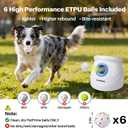 Pet Prime Upgraded Automatic Ball Launcher for Large Dogs,Rechargeable Dog Ball Thrower for Outdoor Exercise & Interactive Play,Adjustable 10-64ft Thrower with 6PCS 2.5" ETPU Balls,1 Dog Whistle