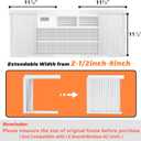 GCGOODS Window Air Conditioner Side Panels with Frame, Adjustable Window AC Side Panel Kit, Universal Fits for 5,000 BTU Window Air Conditioner Units, Window AC Side Panel with Frame