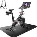 Bike Mat, Exercise Mat for Carpet & Hardwood Floors, Cushioned, Black