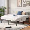 OLIXIS Metal King Bed Frame - 14in High with Storage Space, No Box Spring Needed with Sturdy Steel Slat Support, 2200LBS Heavy Duty for Easy Assembly, Black for Bedroom