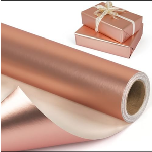 Rose Gold Metallic Wrapping Paper Roll, Solid Color Matte Gift Wrap Paper - Pearly Lustre, Light Rose Gold Gift Wrapping Paper for Birthday, Wedding, Christmas, Mother's Day, Baby Shower - 82.5FT 30inch x 33ft