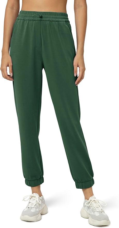 Women's High Waisted Ultra Soft Joggers Running Sweatpants Casual Lounge Pants with Pockets M, Pine Grove
