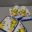 Summer Lemon Oven Mitts and Pot Holders Sets 4Pcs, 100% Cotton Heat Resistant, Extra Long Oven Gloves Potholder for Kitchen Cooking Baking Decoration