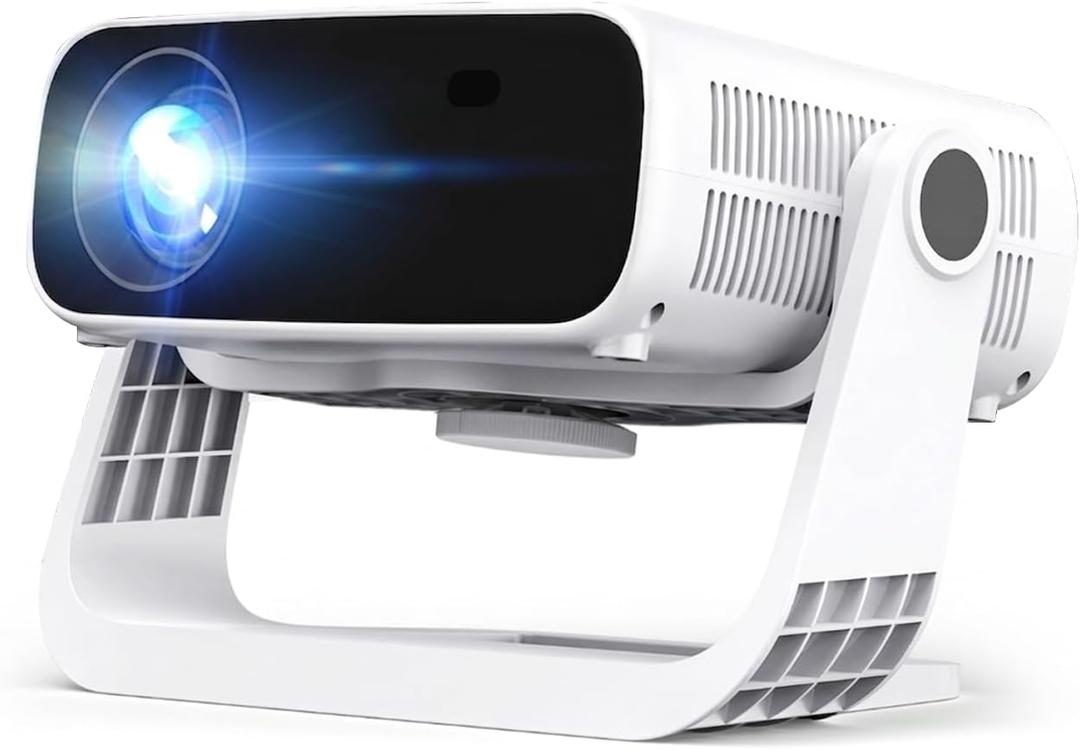 Wielio 2026 Smart Projector Android TV with WiFi 6 and Bluetooth 5.0 Built in 1000+ Apps 240 ANSI Portable Bedroom Mini Movie Projector Support 4K/1080P Auto Keystone & Zoom
