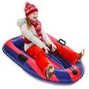 YIYI Inflatable Snow Sled with Handles, Red/Blu