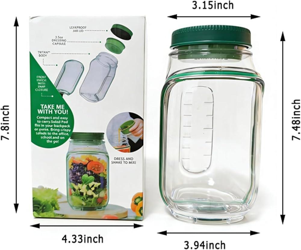 On The Go Salad Container , Side Opens
