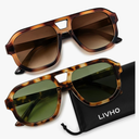 livho Trendy Polarized Square Aviator Sunglasses Women Men Square Eyewear Frame, Retro Sun Glasses for Women Men 2025 Shades