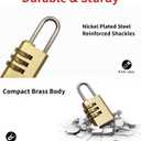 THIRARD Combination Padlock 208  Solid Brass Body, Resettable 3-Digit Code, Nickel-Plated Steel Shackle  Secure Lockers, Toolboxes & Travel Bags  Durable, Compact & Easy to Use (['21 mm'])