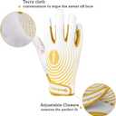 HANDLANDY Youth Football Gloves, Kids Sticky Receiver Gloves,Super Grip Football Glove Best Gift for Boys,Girls (White and Gold)