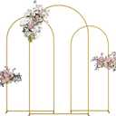 Wedding Arch, Metal Arch Backdrop Stand, Balloon Arch Stand Wedding Frame for Ceremony Decoration (Gold, 7.2FT, 6.6FT, 6FT Arch Backdrop)