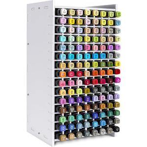 Marker Organizer, 120 Slots Art Marker Holder Storage with Removeable Divider Rack for Various Makers, Watercolour Brushes, Stationary Pens and Pecils, Adjustable Pencil Holder for Desk Decor