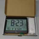 WallarGe Atomic Digital Wall Clock Battery Operated, Self-Setting, Large Display with Temperature, Date, Day of The Week, Silent Wall Mount Digital Clock, 4 Time Zones, DST (8.5 inches)