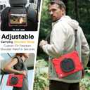 BRAECN Kids Case for iPad (A16) 11th/10th Generation 11/10.9'' 2025/2022, Heavy Duty Rugged Silicone Cover w/Swivel Ring Stand/Stable Kickstand/Shoulder Strap/Pencil Holder/Screen Protector, Red