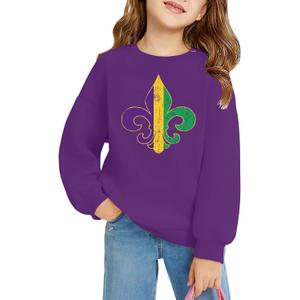 New Orleans Sweatshirts Kids Boys Girls Fat Tuesday Carnival Shirt New Orleans Long Sleeve Pullover Tops (7-8 Years)